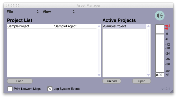 Main Asset Manager Window